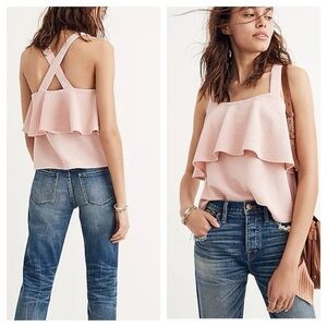 Madewell Texture & Thread Tiered Tank Top pink size XXS